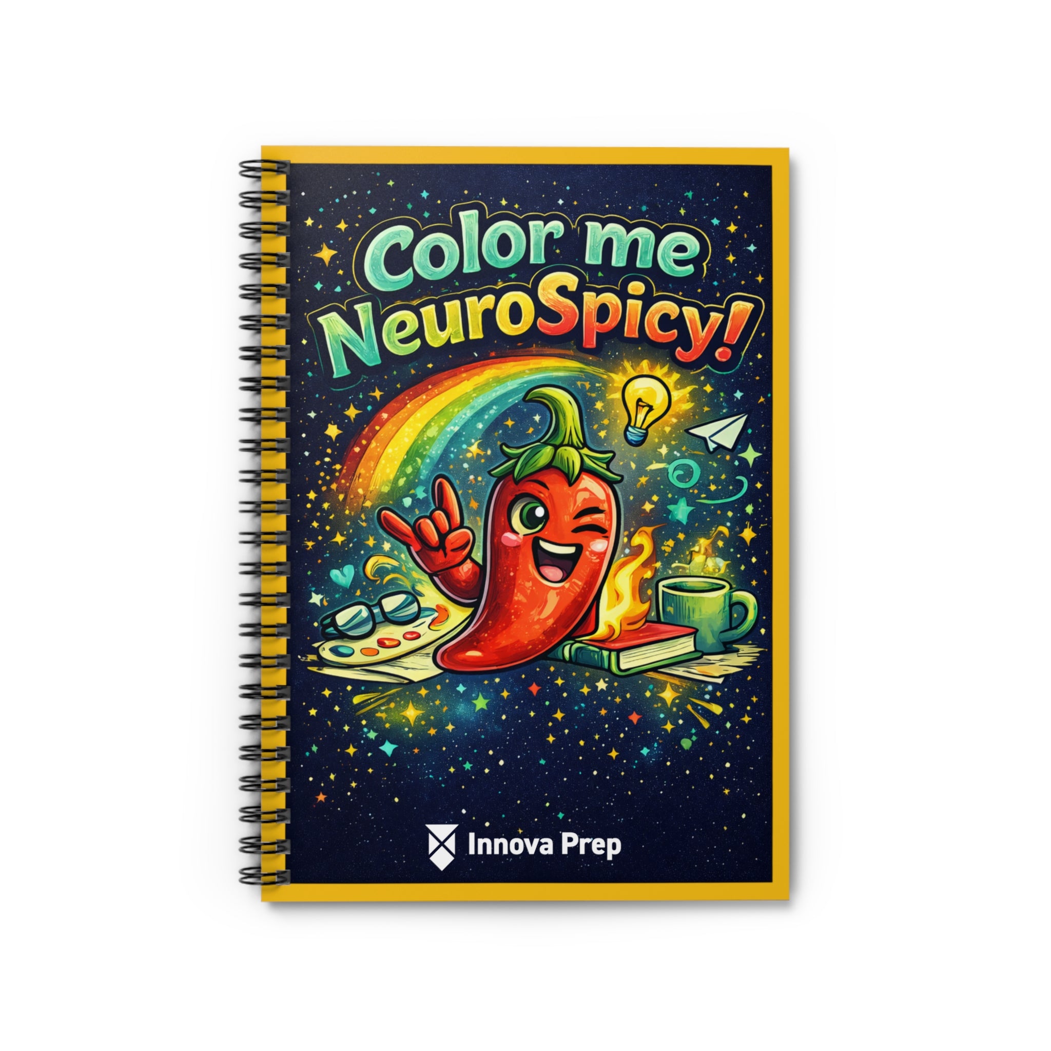 Neurodiverse Pride Spiral Notebook — "Miswired (Spicy Flair)" Ruled Journal — Innova Prep