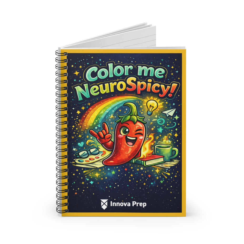 Neurodiverse Pride Spiral Notebook — "Miswired (Spicy Flair)" Ruled Journal — Innova Prep